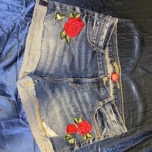 Rose Denim Shorts